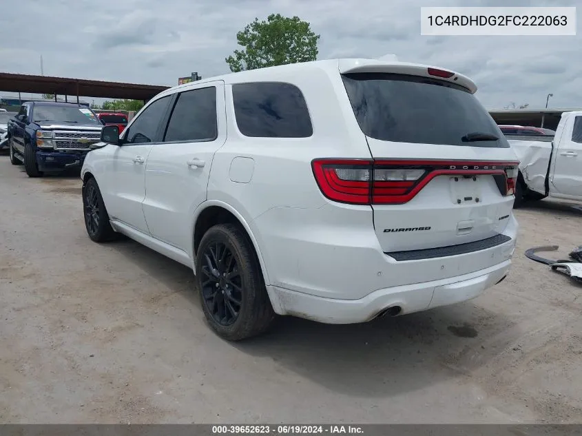 1C4RDHDG2FC222063 2015 Dodge Durango Limited