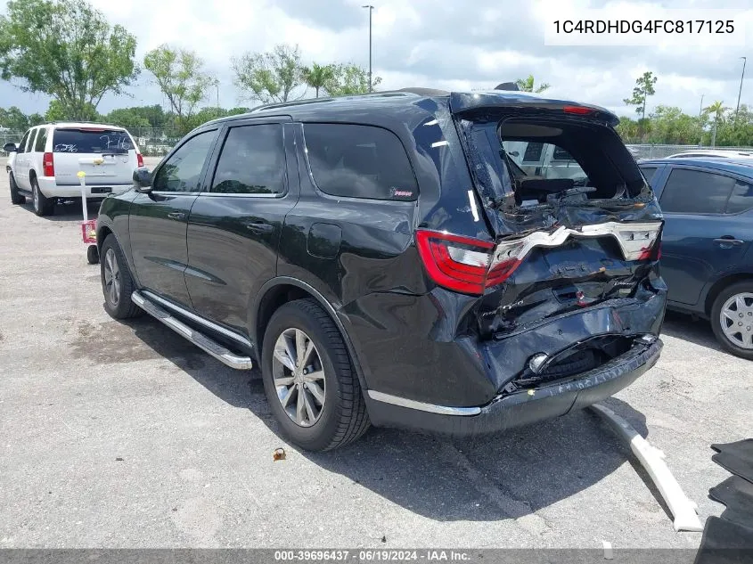 2015 Dodge Durango Limited VIN: 1C4RDHDG4FC817125 Lot: 39696437