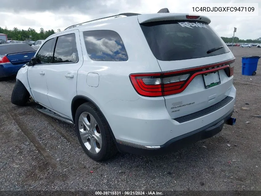 1C4RDJDGXFC947109 2015 Dodge Durango Limited