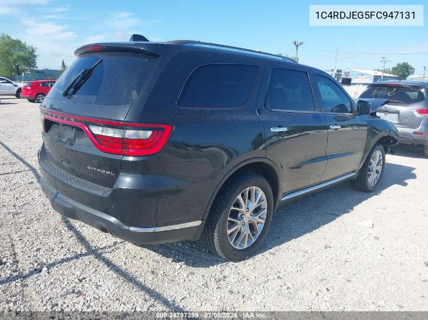 1C4RDJEG5FC947131 2015 Dodge Durango Citadel