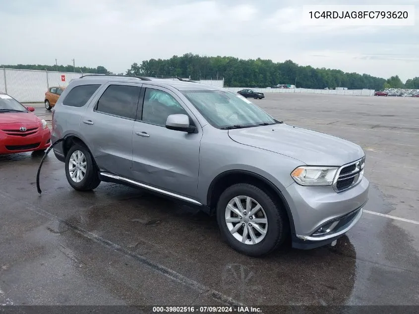 2015 Dodge Durango Sxt VIN: 1C4RDJAG8FC793620 Lot: 39802516