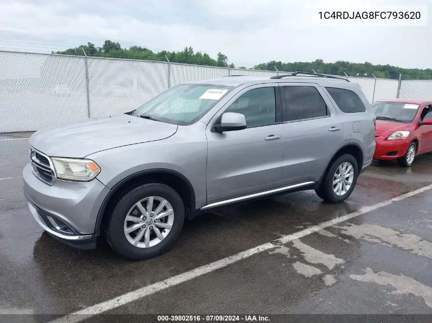 2015 Dodge Durango Sxt VIN: 1C4RDJAG8FC793620 Lot: 39802516