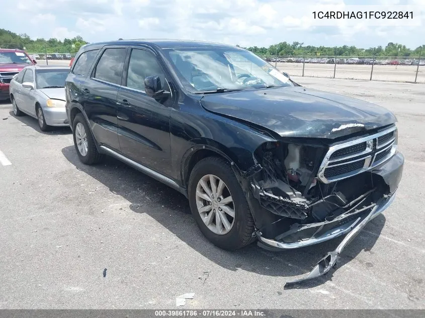 1C4RDHAG1FC922841 2015 Dodge Durango Sxt