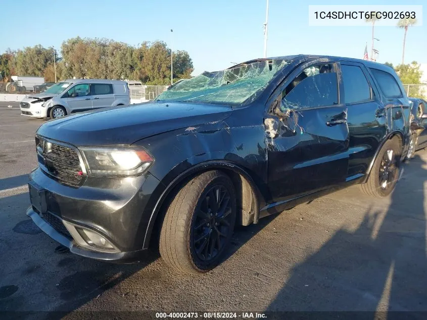 2015 Dodge Durango R/T VIN: 1C4SDHCT6FC902693 Lot: 40002473