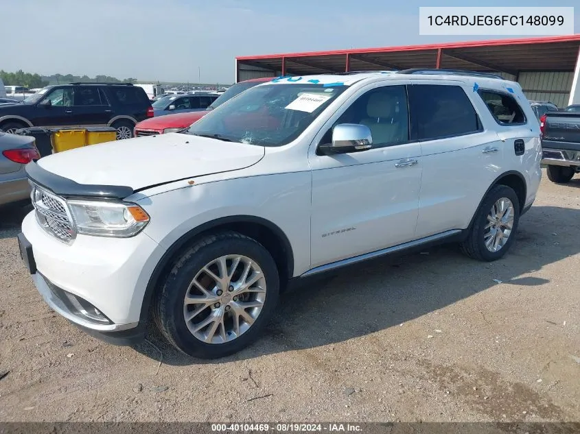 2015 Dodge Durango Citadel VIN: 1C4RDJEG6FC148099 Lot: 40104469