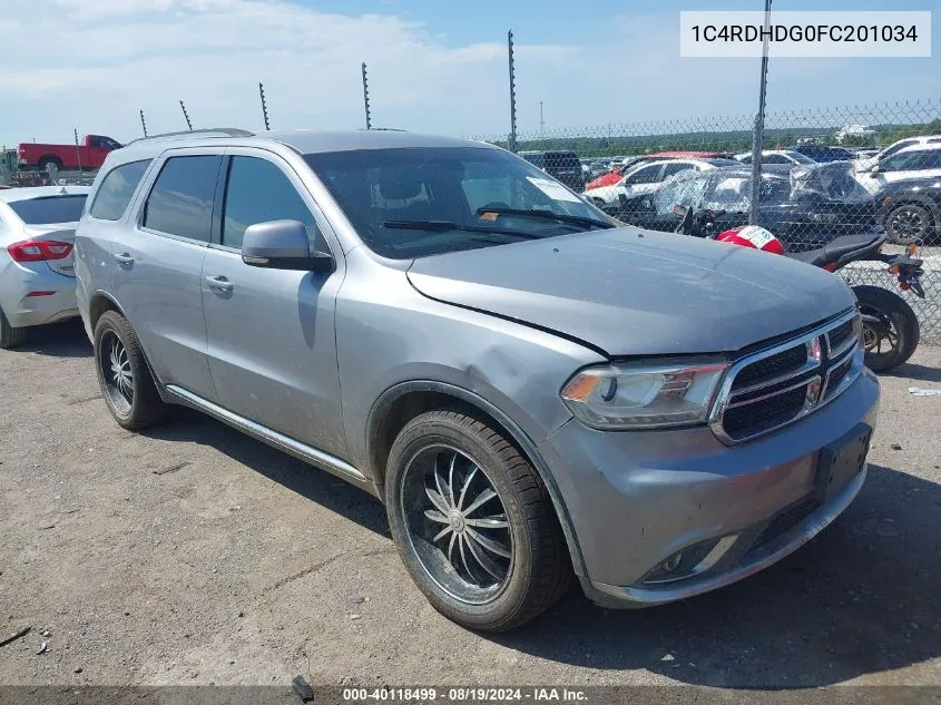 2015 Dodge Durango Limited VIN: 1C4RDHDG0FC201034 Lot: 40118499