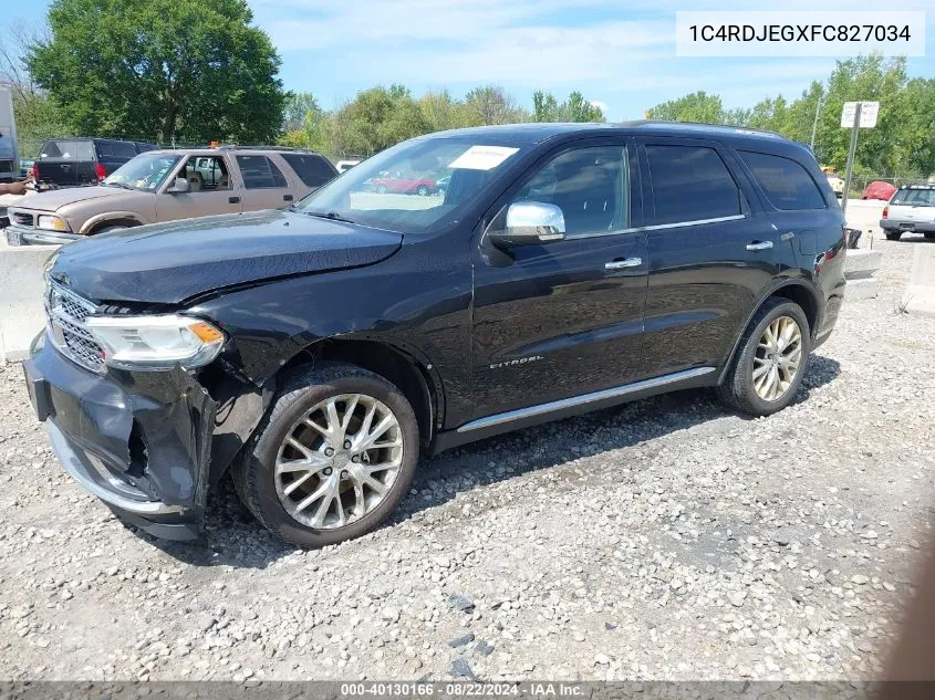 2015 Dodge Durango Citadel VIN: 1C4RDJEGXFC827034 Lot: 40130166