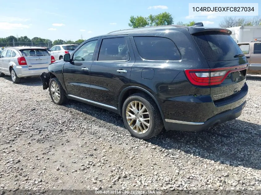 2015 Dodge Durango Citadel VIN: 1C4RDJEGXFC827034 Lot: 40130166