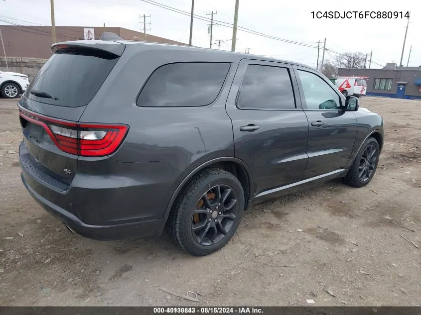 2015 Dodge Durango R/T VIN: 1C4SDJCT6FC880914 Lot: 40130843