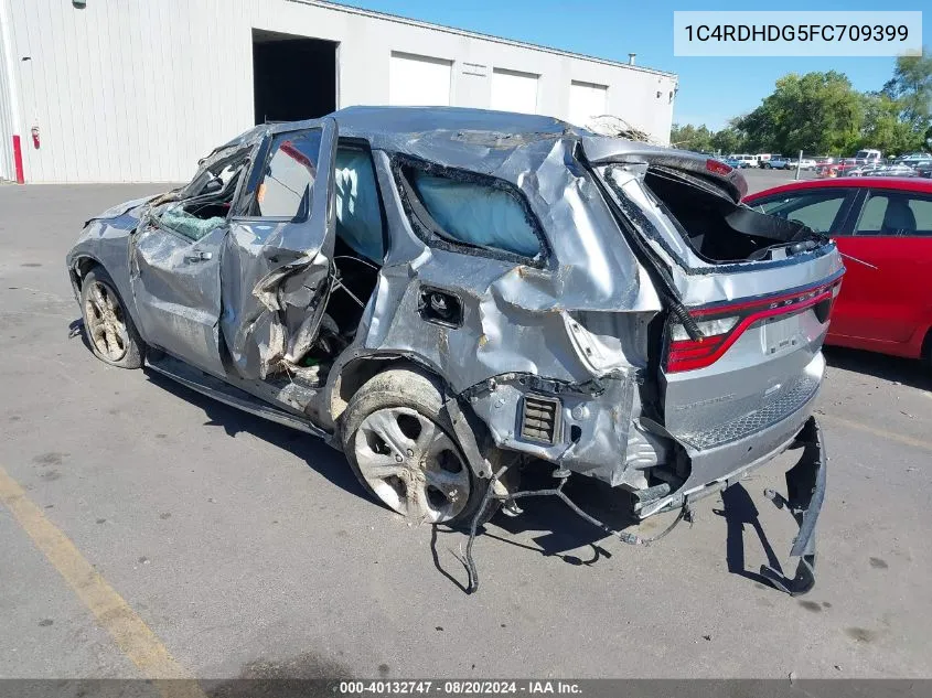 2015 Dodge Durango Limited VIN: 1C4RDHDG5FC709399 Lot: 40132747