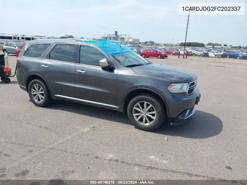 2015 Dodge Durango Limited VIN: 1C4RDJDG2FC202337 Lot: 40146219