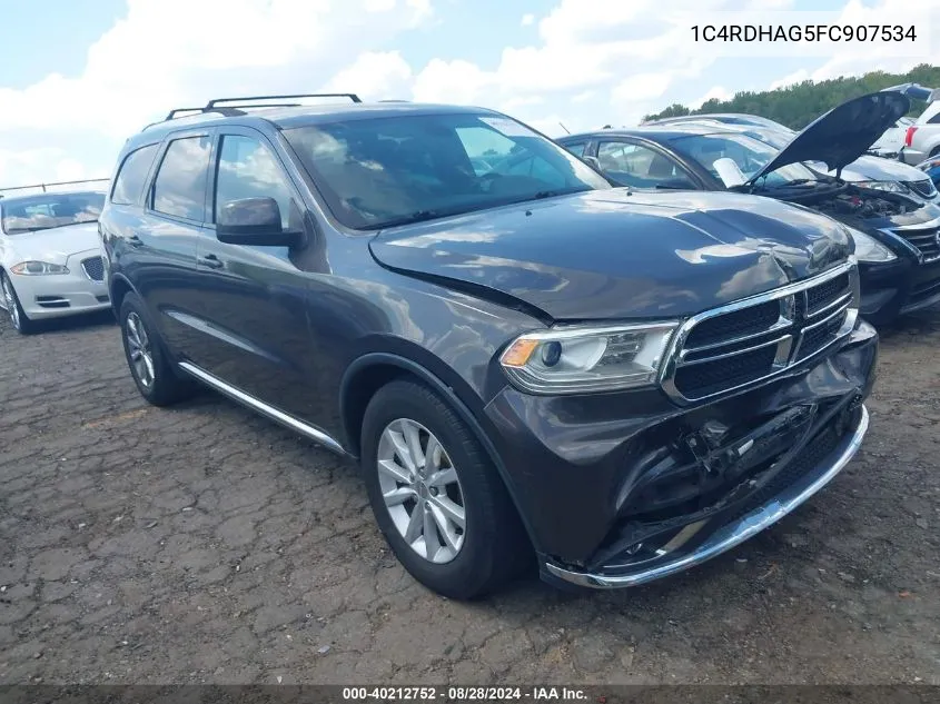 2015 Dodge Durango Sxt VIN: 1C4RDHAG5FC907534 Lot: 40212752