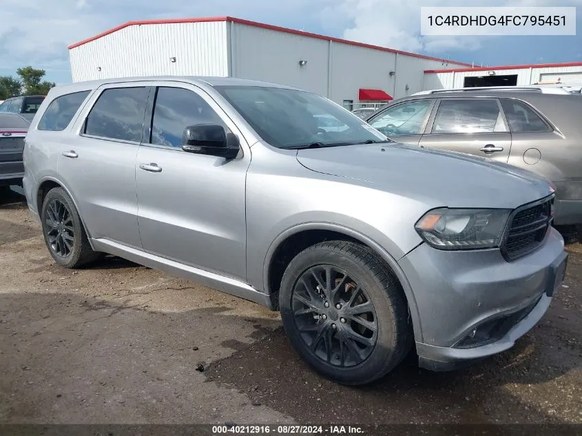 2015 Dodge Durango Limited VIN: 1C4RDHDG4FC795451 Lot: 40212916