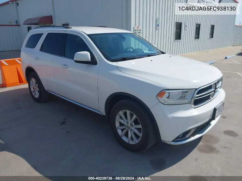 1C4RDJAG5FC938130 2015 Dodge Durango Sxt