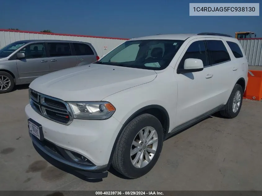 2015 Dodge Durango Sxt VIN: 1C4RDJAG5FC938130 Lot: 40239736