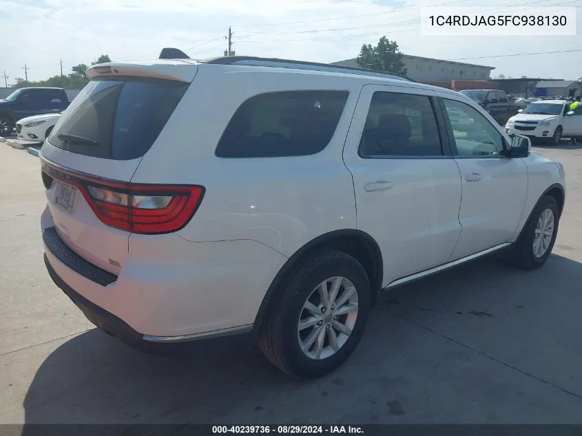 1C4RDJAG5FC938130 2015 Dodge Durango Sxt