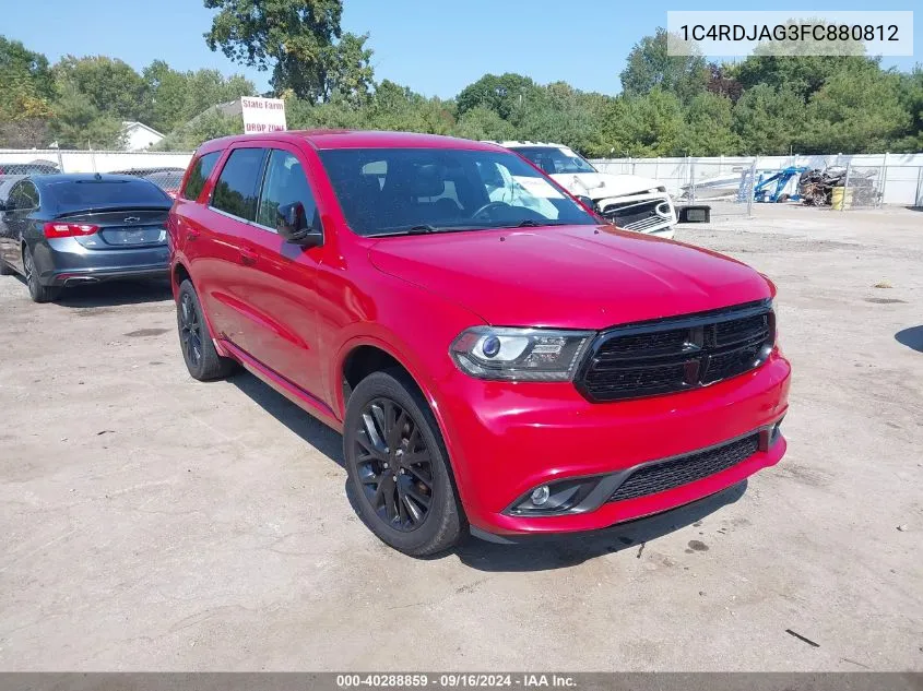 2015 Dodge Durango Sxt VIN: 1C4RDJAG3FC880812 Lot: 40288859