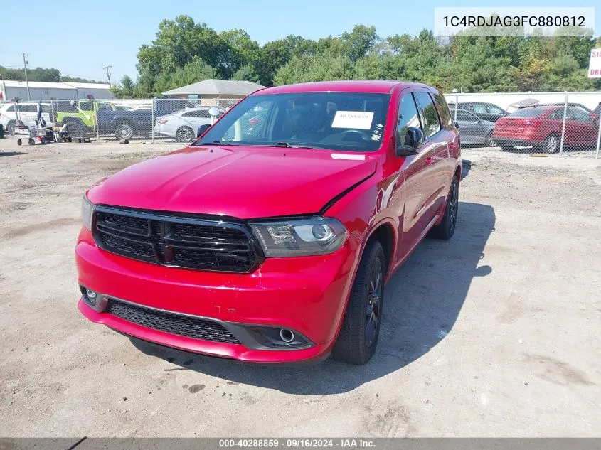 2015 Dodge Durango Sxt VIN: 1C4RDJAG3FC880812 Lot: 40288859