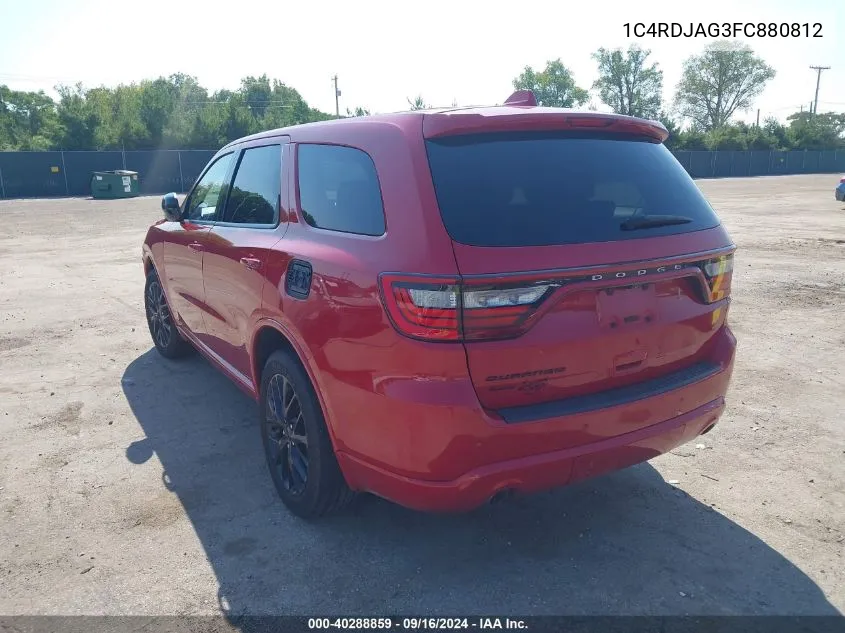 2015 Dodge Durango Sxt VIN: 1C4RDJAG3FC880812 Lot: 40288859