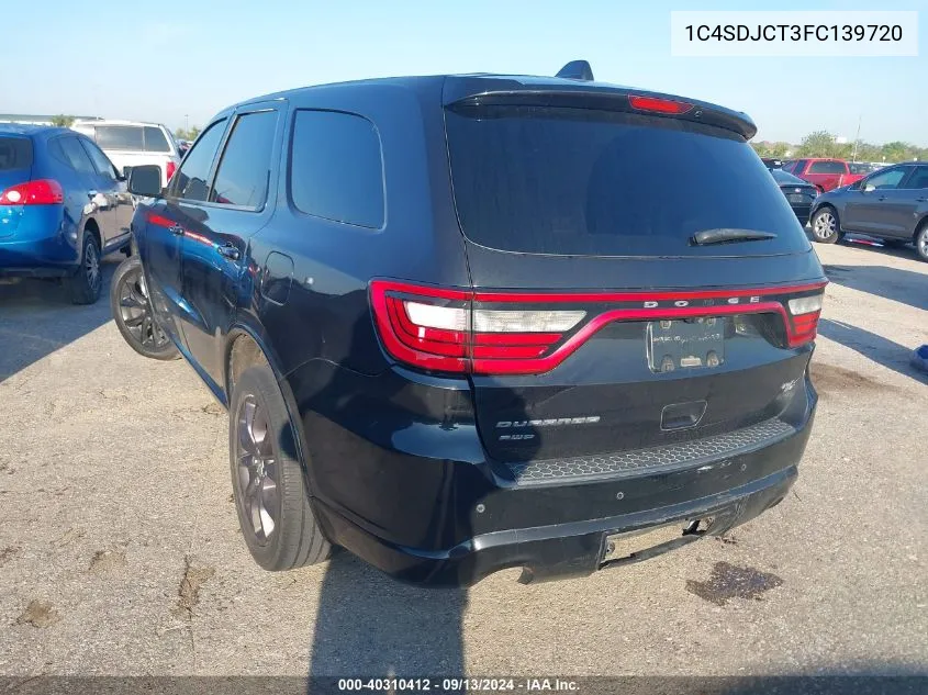 2015 Dodge Durango R/T VIN: 1C4SDJCT3FC139720 Lot: 40310412