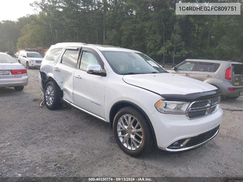 1C4RDHEG2FC809751 2015 Dodge Durango Citadel