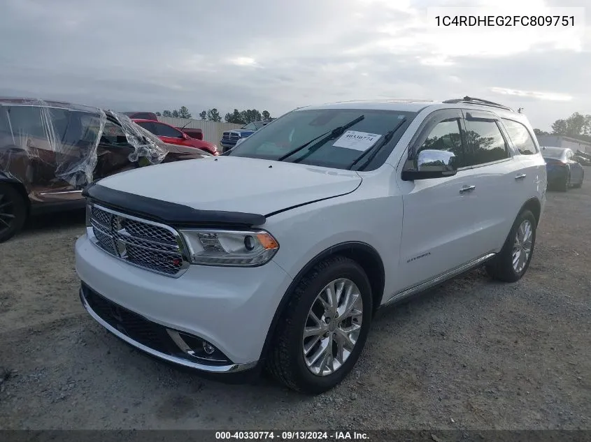 1C4RDHEG2FC809751 2015 Dodge Durango Citadel