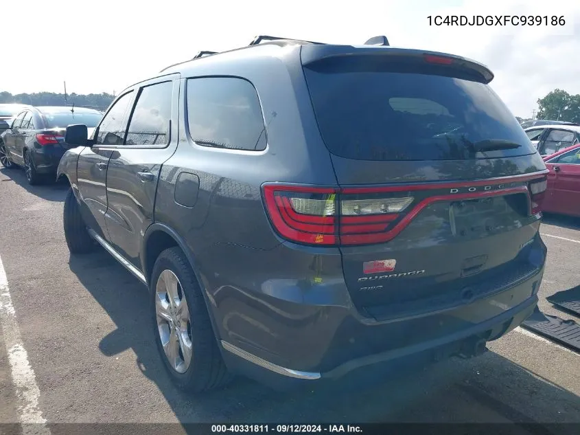 1C4RDJDGXFC939186 2015 Dodge Durango Limited