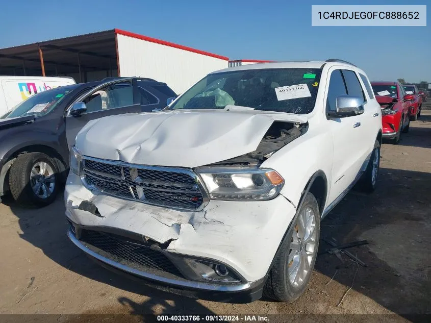 2015 Dodge Durango Citadel VIN: 1C4RDJEG0FC888652 Lot: 40333766