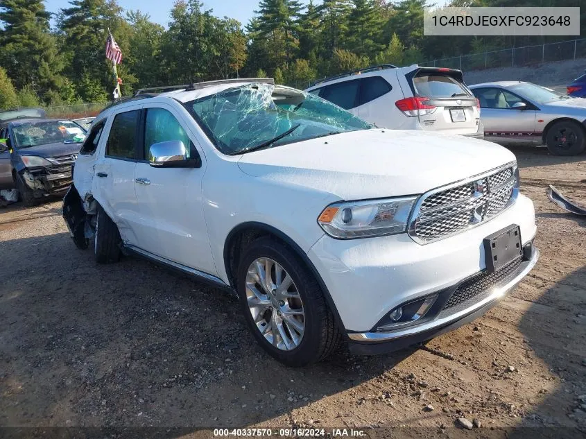 2015 Dodge Durango Citadel VIN: 1C4RDJEGXFC923648 Lot: 40337570