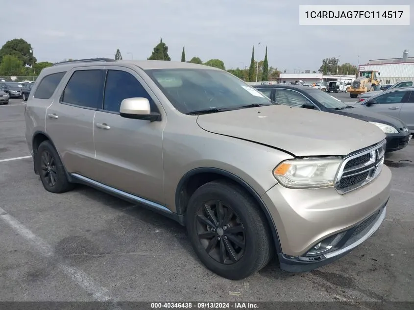 1C4RDJAG7FC114517 2015 Dodge Durango Sxt