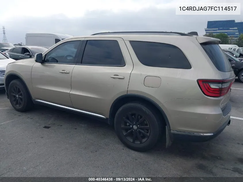 1C4RDJAG7FC114517 2015 Dodge Durango Sxt