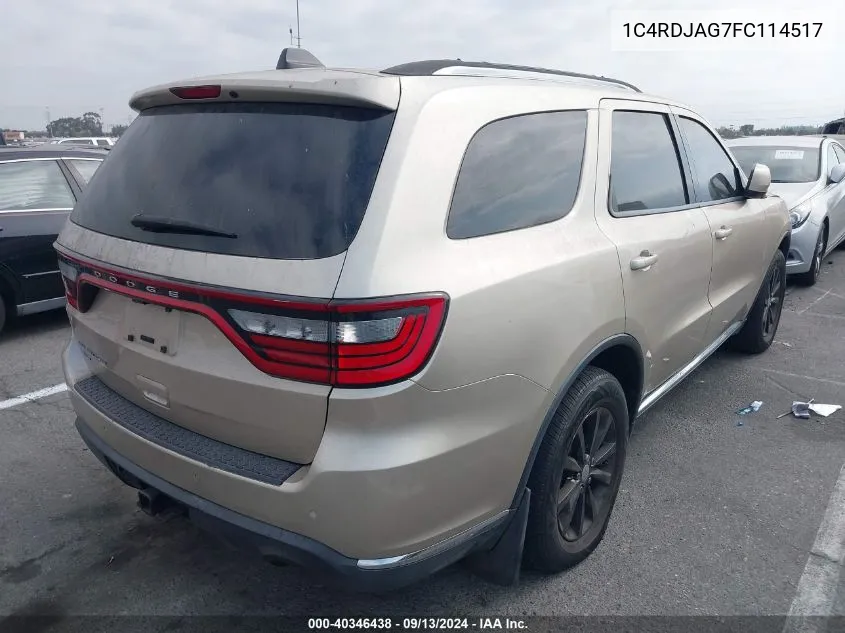 1C4RDJAG7FC114517 2015 Dodge Durango Sxt