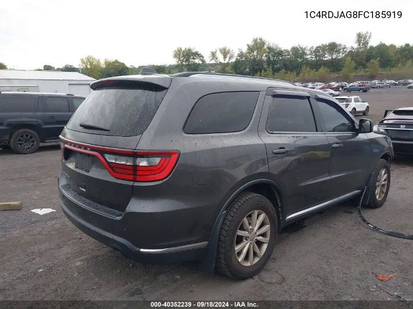 1C4RDJAG8FC185919 2015 Dodge Durango Sxt