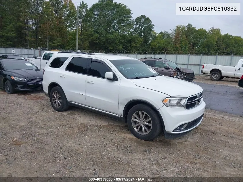 2015 Dodge Durango Limited VIN: 1C4RDJDG8FC810332 Lot: 40359063