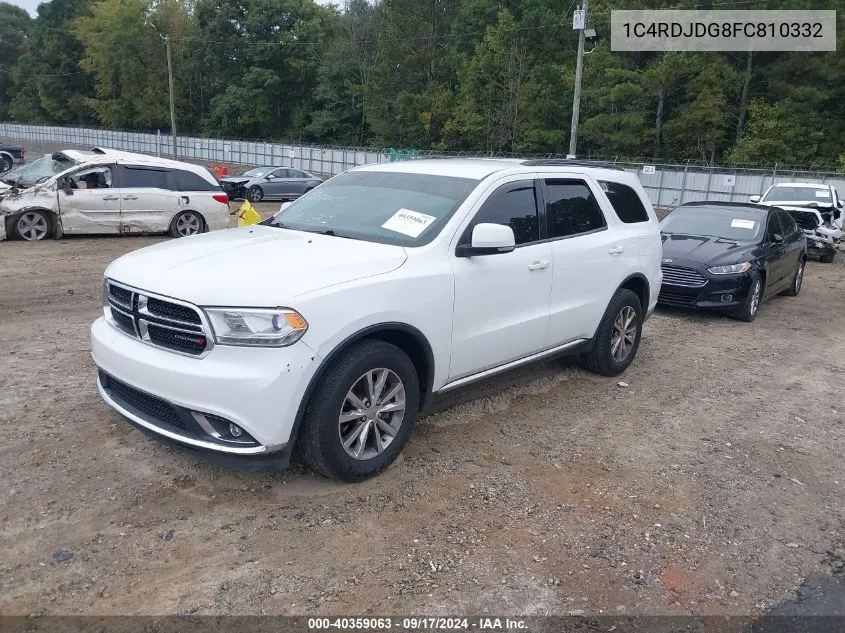 2015 Dodge Durango Limited VIN: 1C4RDJDG8FC810332 Lot: 40359063