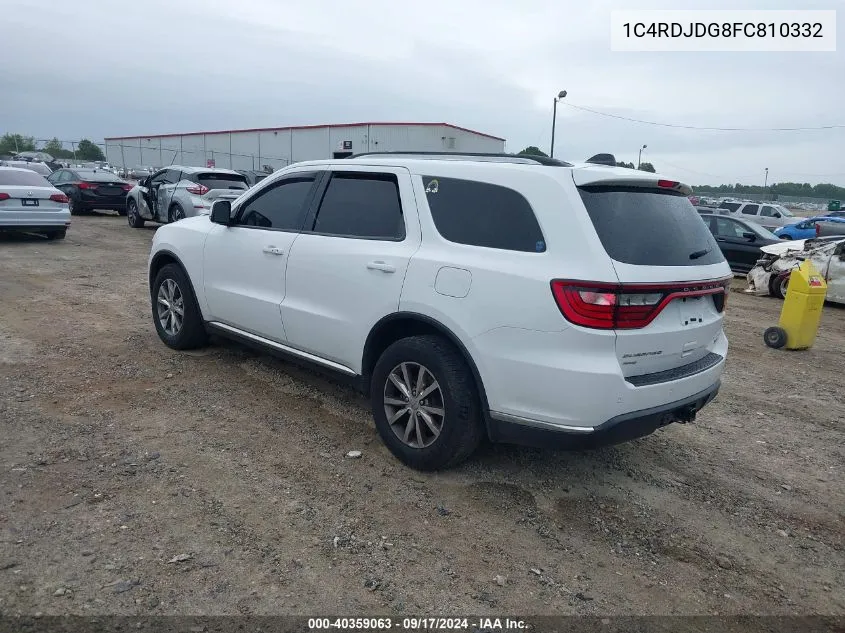 1C4RDJDG8FC810332 2015 Dodge Durango Limited