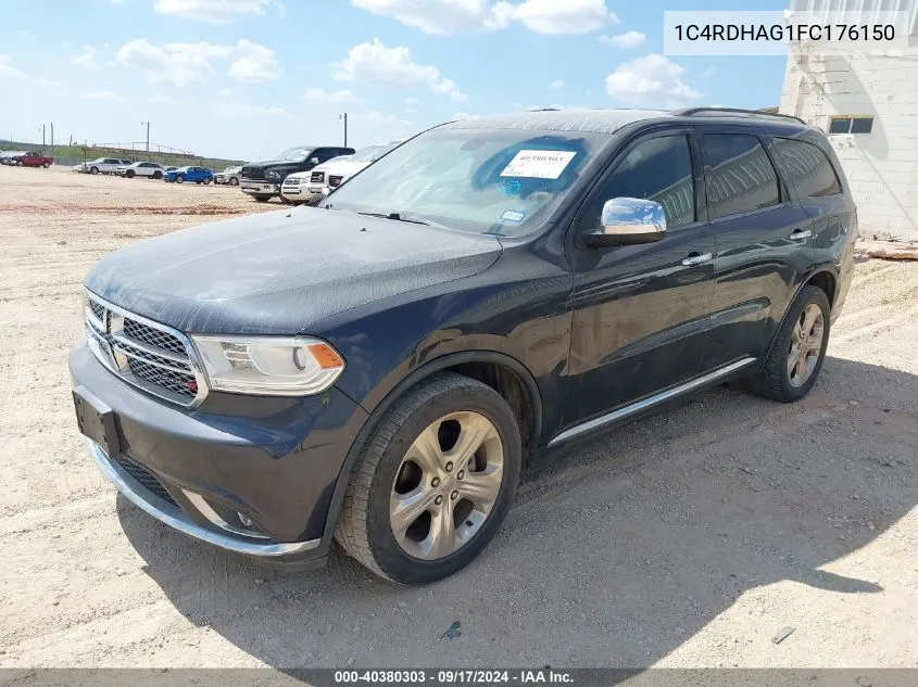 2015 Dodge Durango Sxt VIN: 1C4RDHAG1FC176150 Lot: 40380303