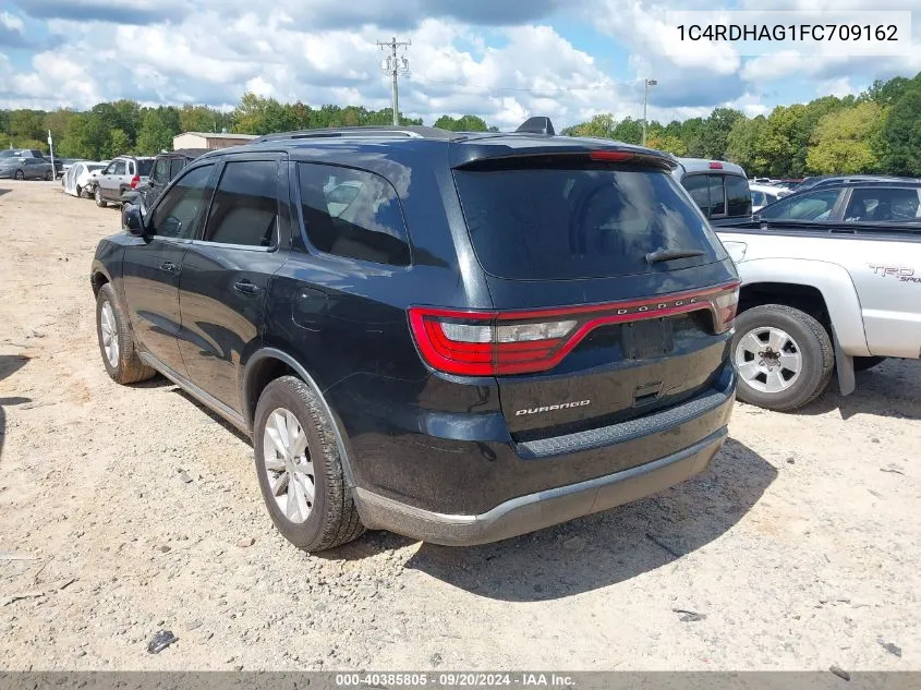 2015 Dodge Durango Sxt VIN: 1C4RDHAG1FC709162 Lot: 40385805