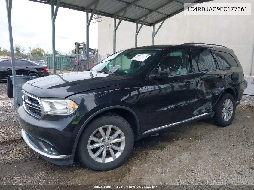 1C4RDJAG9FC177361 2015 Dodge Durango Sxt