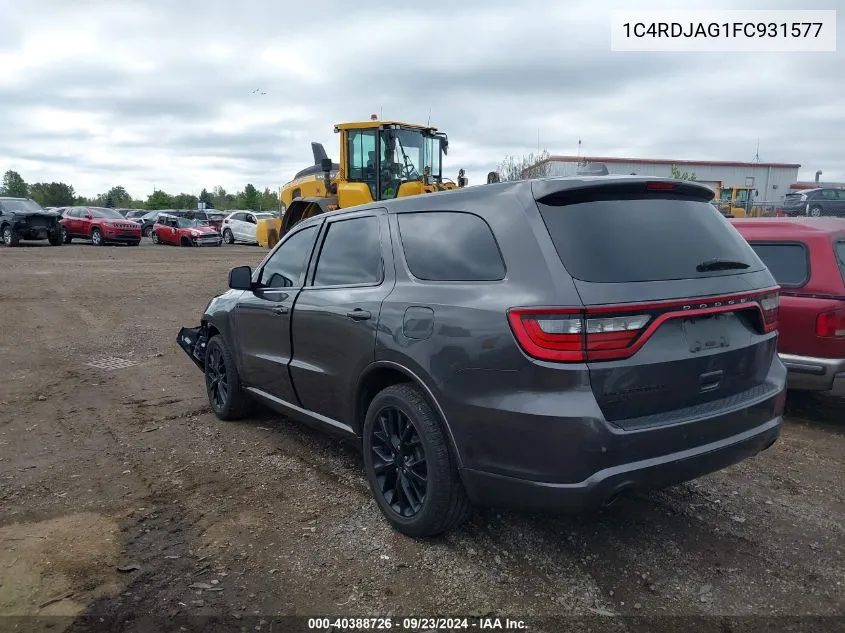 1C4RDJAG1FC931577 2015 Dodge Durango Sxt