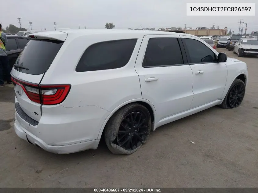 2015 Dodge Durango R/T VIN: 1C4SDHCT2FC826597 Lot: 40406667