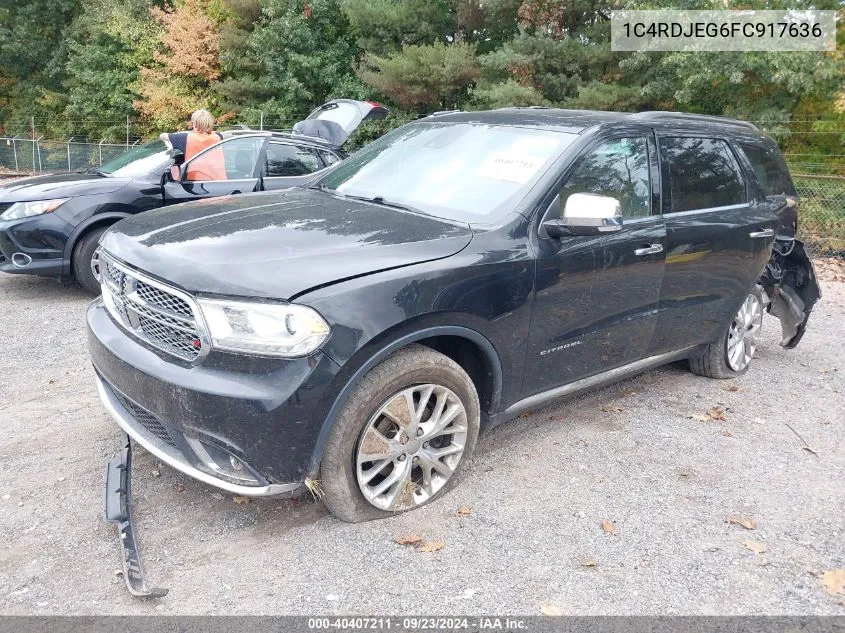 1C4RDJEG6FC917636 2015 Dodge Durango Citadel