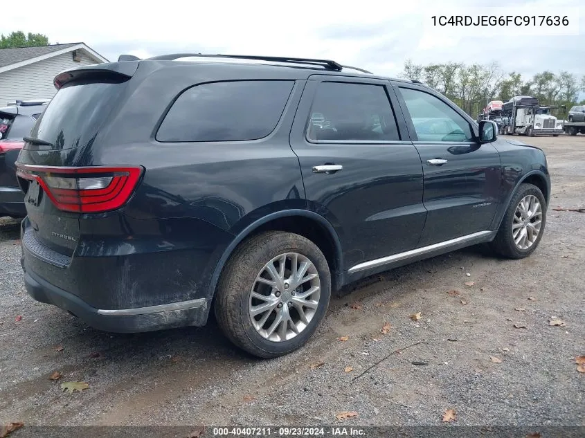 1C4RDJEG6FC917636 2015 Dodge Durango Citadel