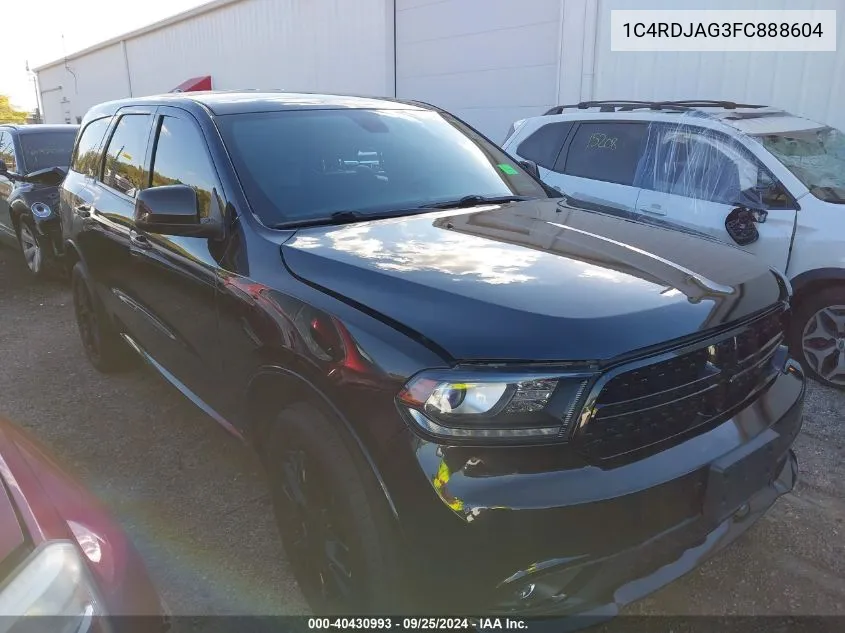 2015 Dodge Durango Sxt VIN: 1C4RDJAG3FC888604 Lot: 40430993