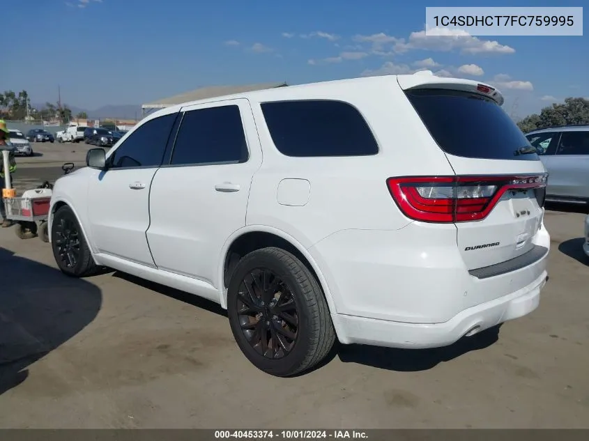 2015 Dodge Durango R/T VIN: 1C4SDHCT7FC759995 Lot: 40453374