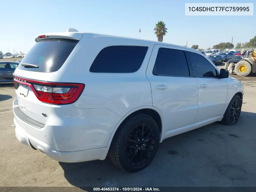 2015 Dodge Durango R/T VIN: 1C4SDHCT7FC759995 Lot: 40453374