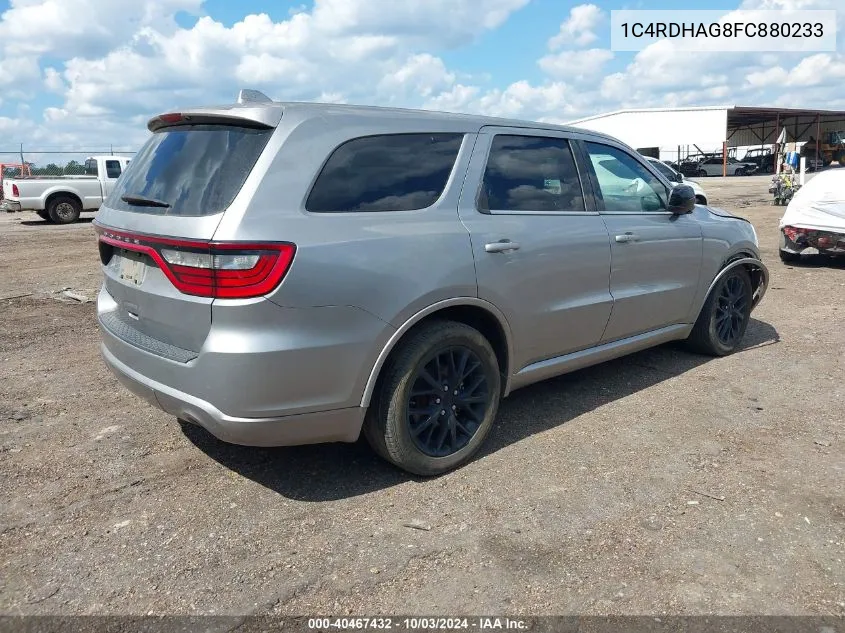 1C4RDHAG8FC880233 2015 Dodge Durango Sxt