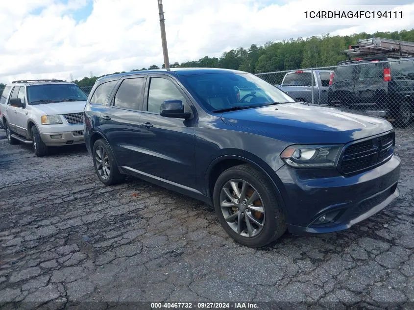 1C4RDHAG4FC194111 2015 Dodge Durango Sxt