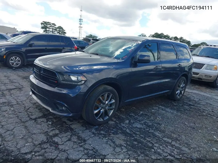 1C4RDHAG4FC194111 2015 Dodge Durango Sxt