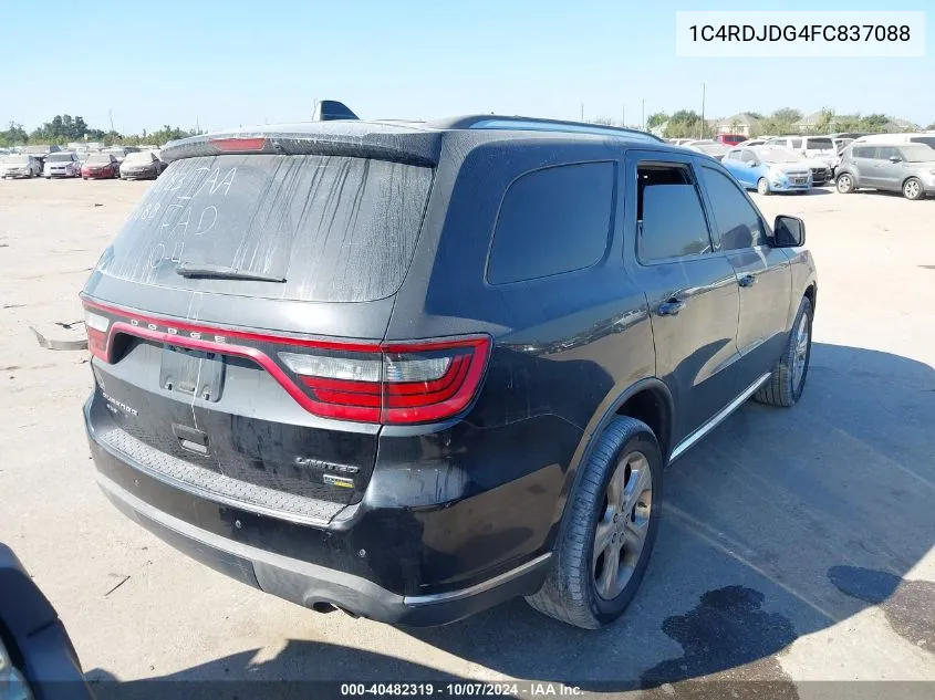 2015 Dodge Durango Limited VIN: 1C4RDJDG4FC837088 Lot: 40482319